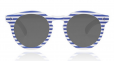 Leonard 2 Round Acetate Frame Sunglasses with Blue Stripes