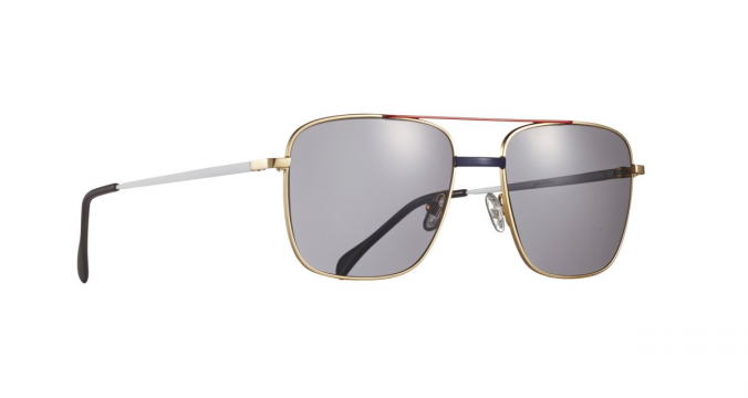 Montecarlo Square Navy Aviator Metal Frame Sunglasses