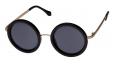 Ziggi Metal Round Frame Sunglasses with filigree detail on arms