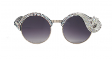 Piaf crystal embellished sunglasses with round frames