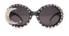 Simone Round Frame Statement Sunglasses with Swarovski Crystals