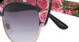 Cat-eye roses print sunglasses