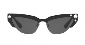 MIU MIU EYEWEAR crystal embellished razor cat eye sunglasses