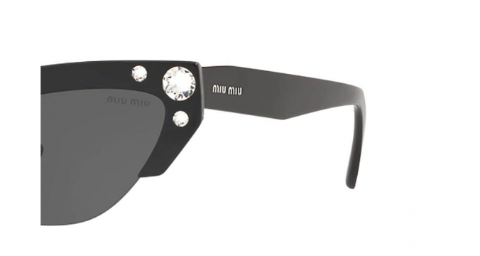 MIU MIU EYEWEAR crystal embellished razor cat eye sunglasses
