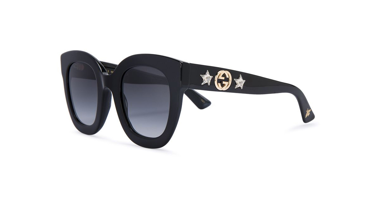 GUCCI EYEWEAR Black sunglasses with stars