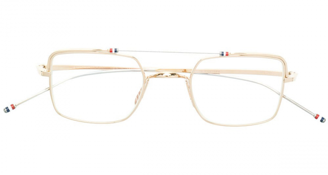 THOM BROWNE EYEWEAR aviator square-frame glasses