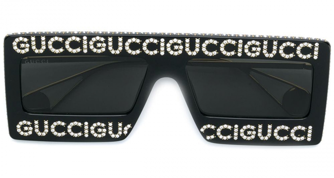 GUCCI EYEWEAR embellished logo sunglasses