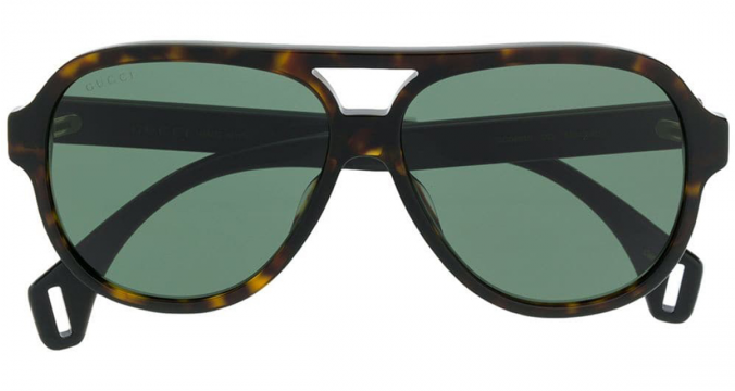 GUCCI EYEWEAR tortoiseshell aviator sunglasses