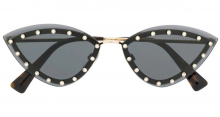 VALENTINO crystal-embellished triangular-frame sunglasses
